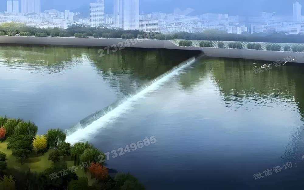 泾县城市天际线液压钢坝